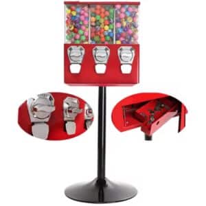 מכונת מסטיקים תלת ראשית (כולל עמוד) - צבע אדום